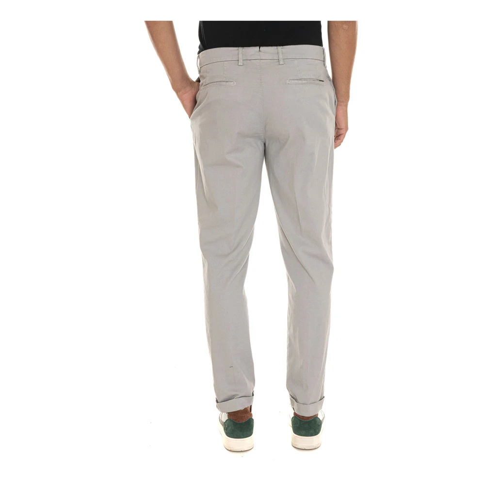 Berwich Op maat gemaakte chino broek met omslagzoom Gray Heren