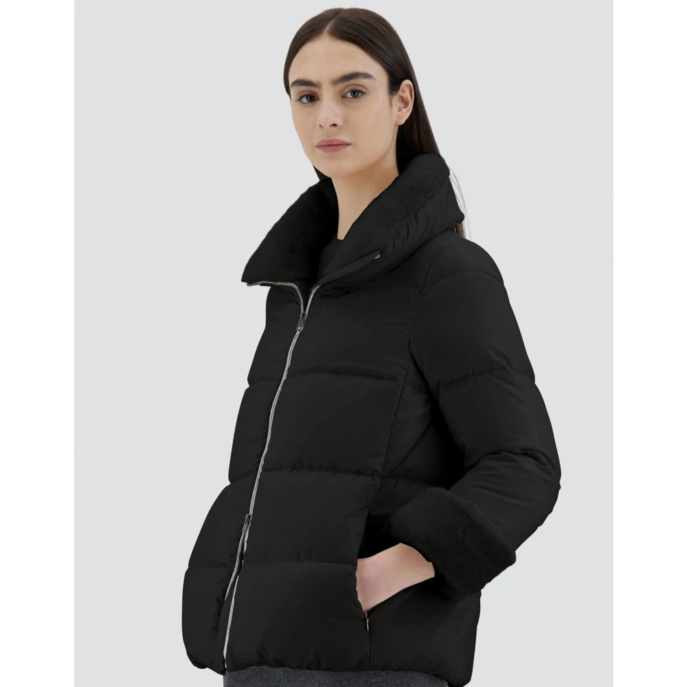 Herno Faux Fur Damesjas Black Dames