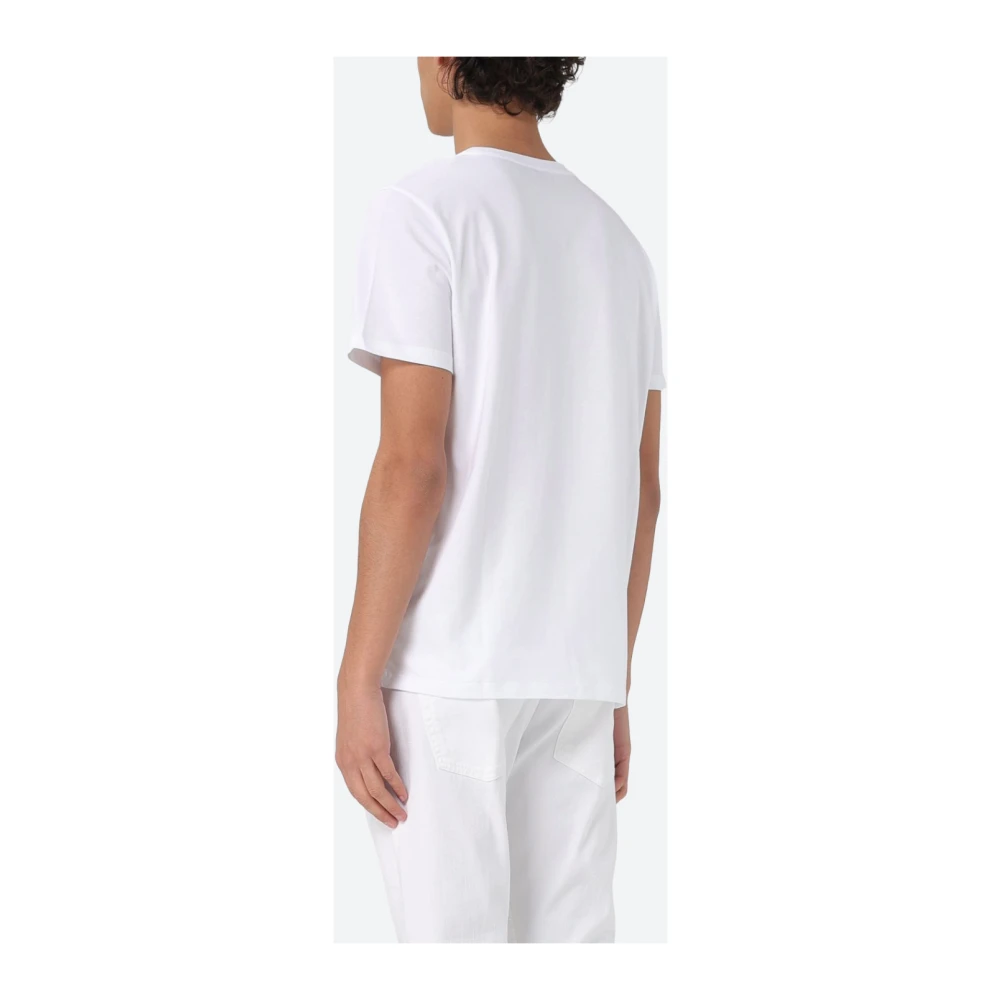 Dondup Katoenen Jersey T-shirt met Zijprint White Heren