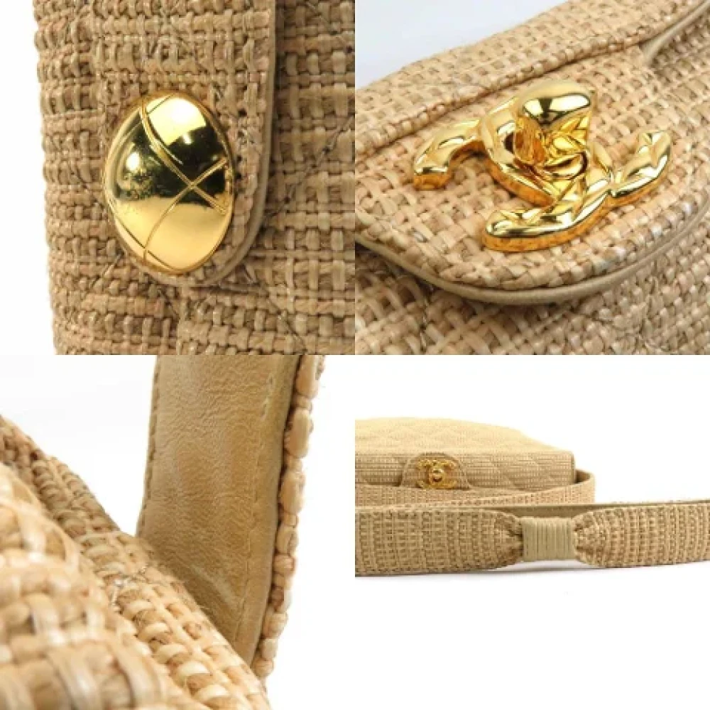 Chanel Vintage Pre-owned Raffia shoulder-bags Beige Dames