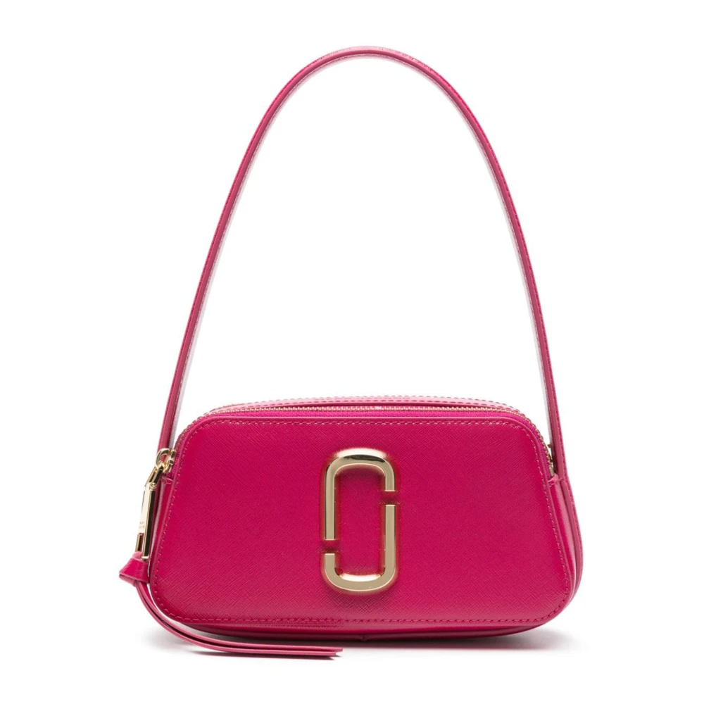 Marc Jacobs Shoppers The Slingshot Shoulder Bag Leather Pink in poeder roze