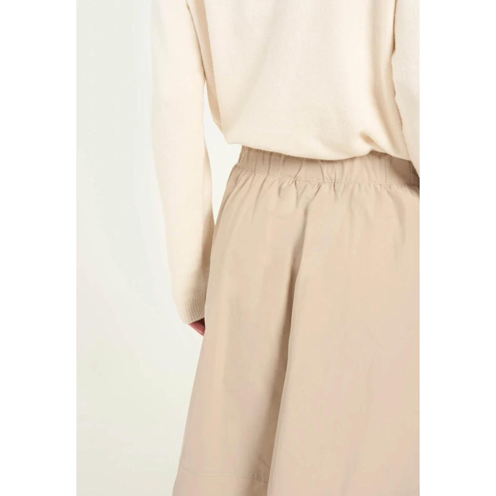 Vicario Cinque Flared katoenen taffeta rok met rits Beige Dames