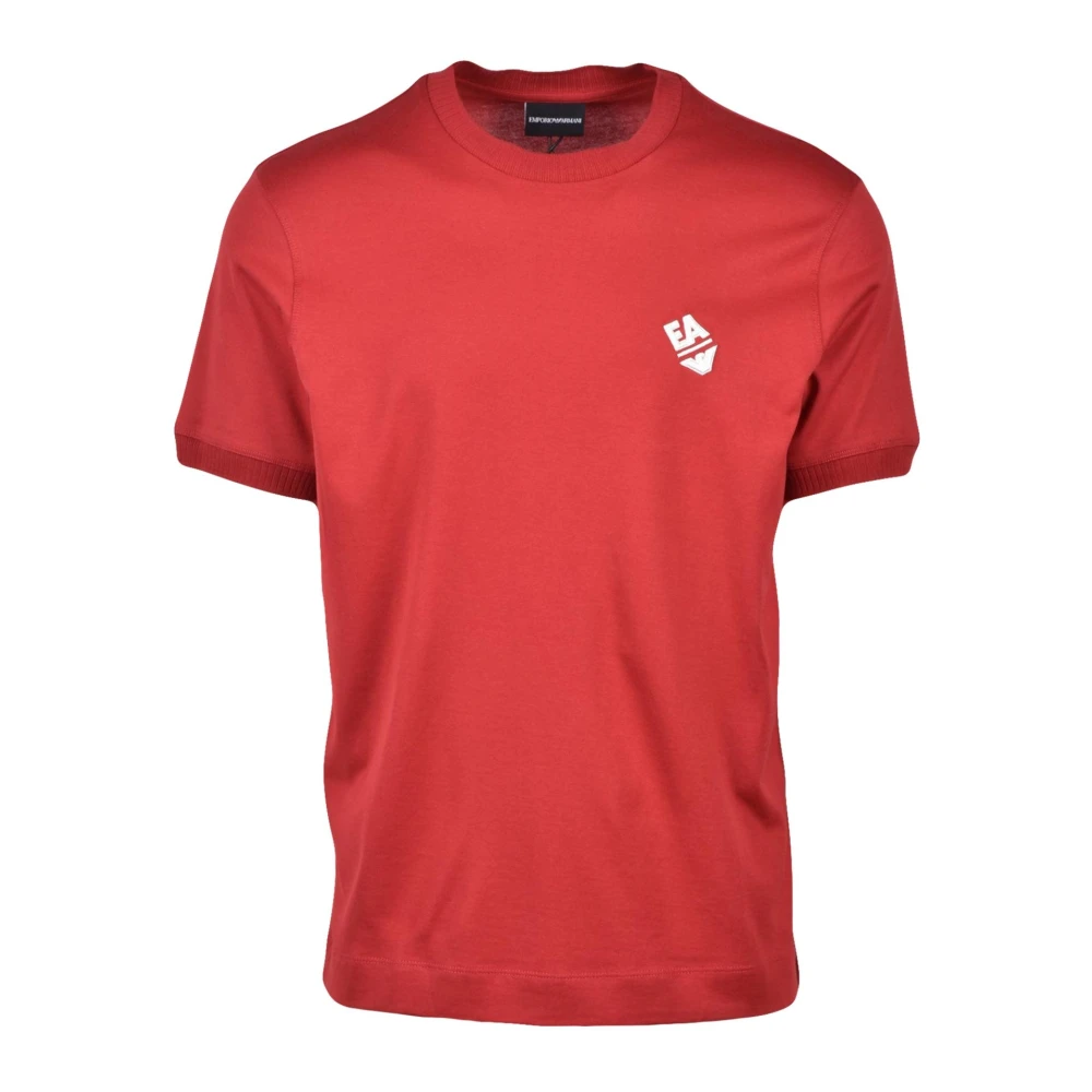 Emporio Armani Katoenen T-shirt met stijlvol ontwerp Red Heren