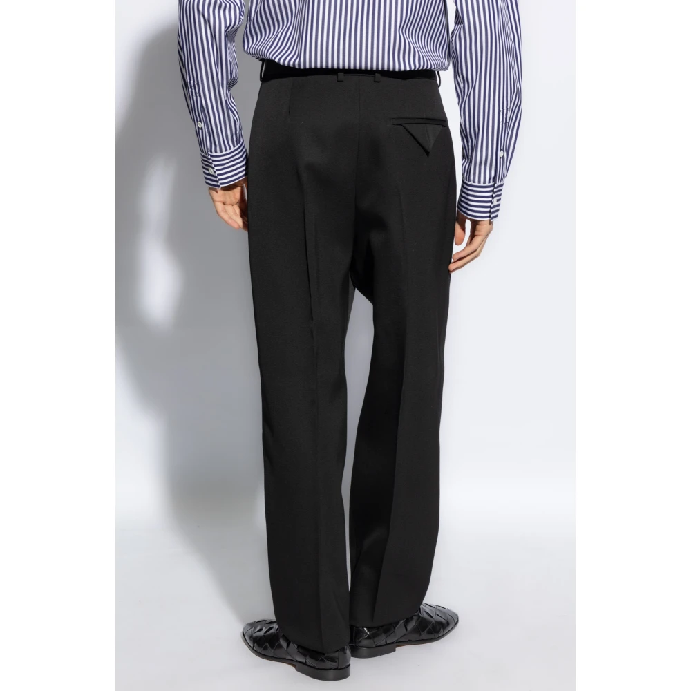 Bottega Veneta Gekreukelde broek Black Heren
