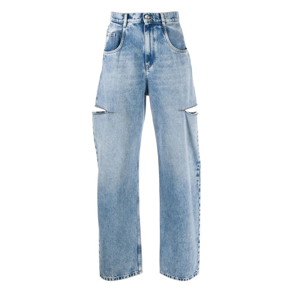 Maison Margiela Jeans med Utskurna Detaljer Blue, Herr