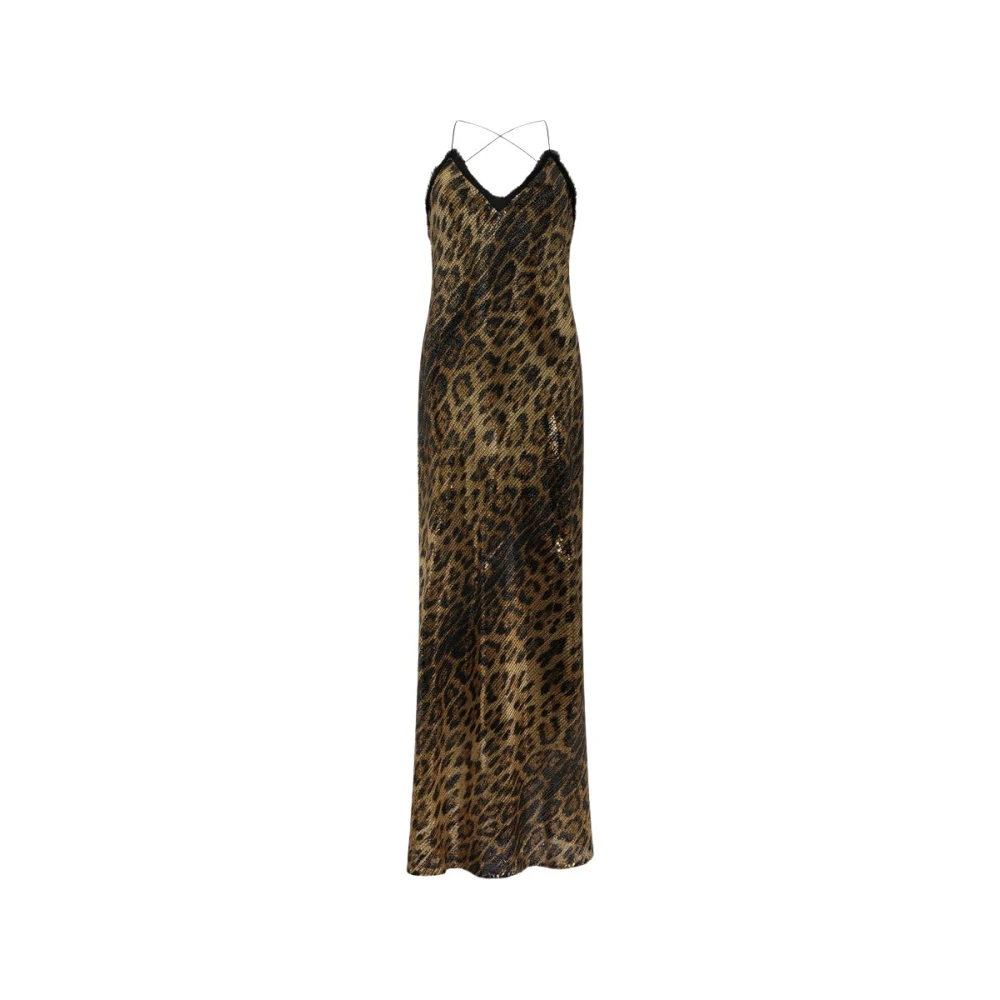 Roberto Cavalli Women's Beige Jaguar-Print Dress - Gowns - M - Dresses