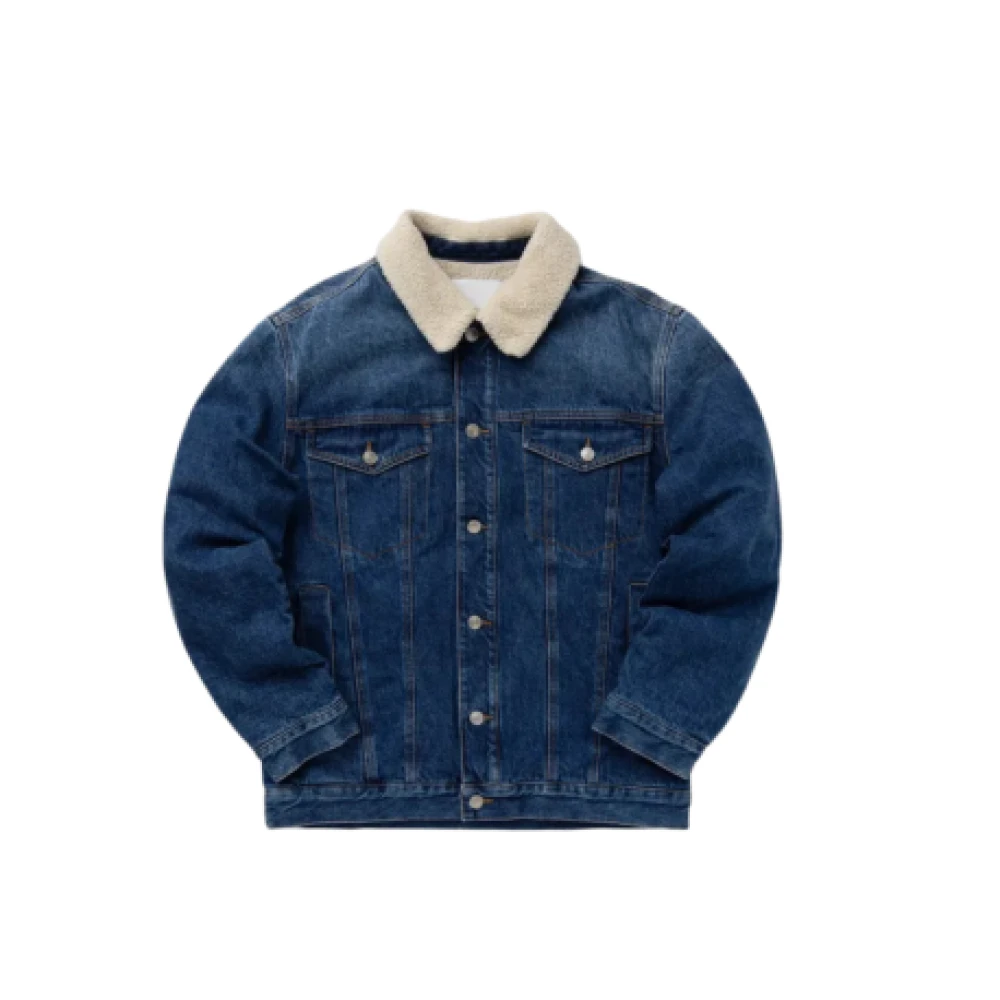 Isabel marant Indigo Denim Shearling Kraag Jas Blue Heren