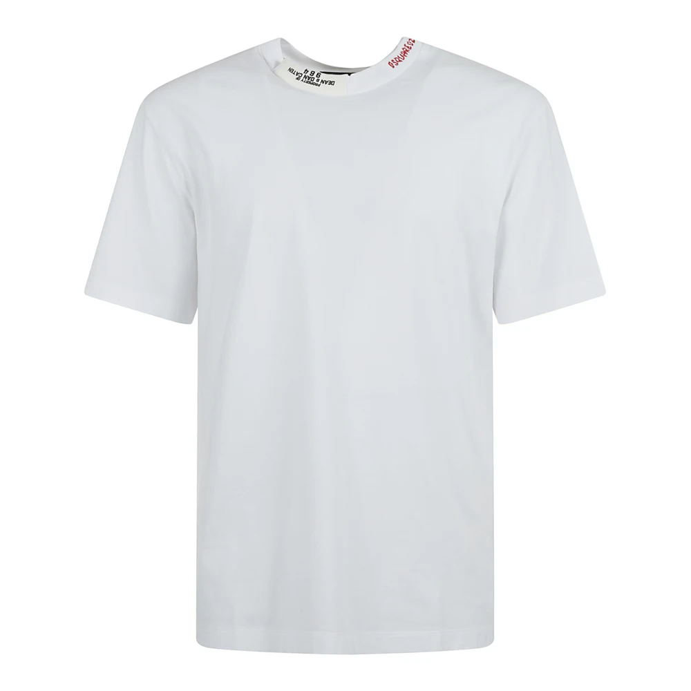Dsquared2 Wit Logo Print T-shirt Stijlvol Casual White Heren