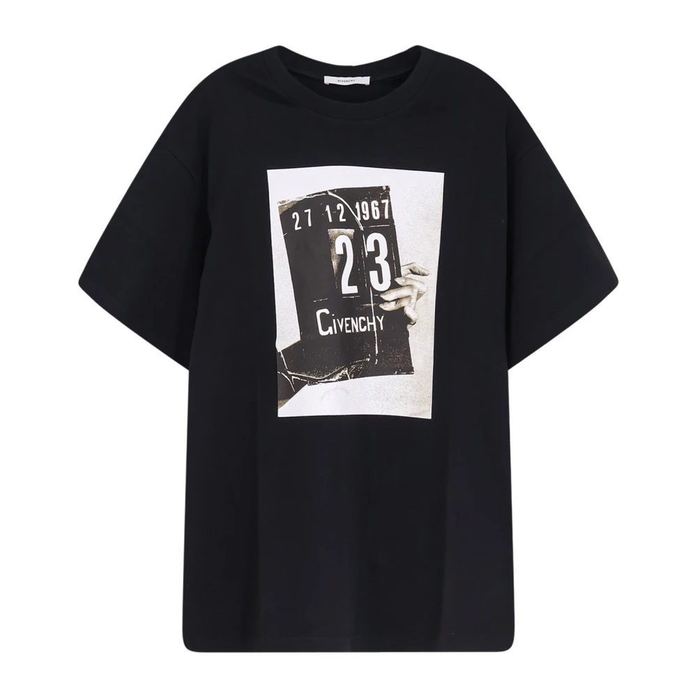 Givenchy Herr Svart Toppar Xl, Bomull, T-Shirt Med Clapperboard-Tryck