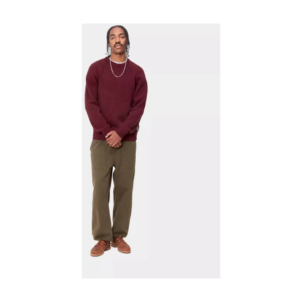 Carhartt WIP Gespikkelde Anglistic Sweater Red Heren