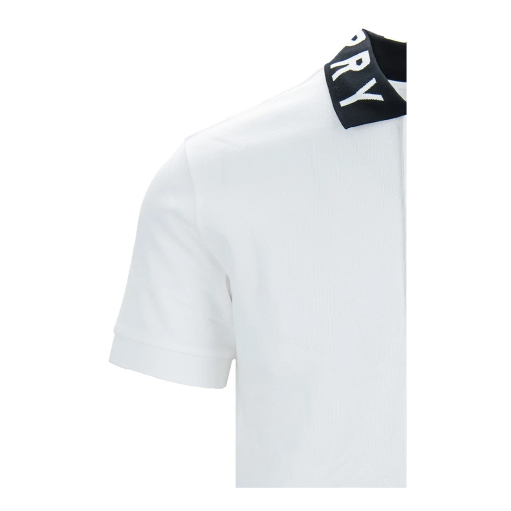 Burberry Wit Basic Polo Shirt met Logo White Heren