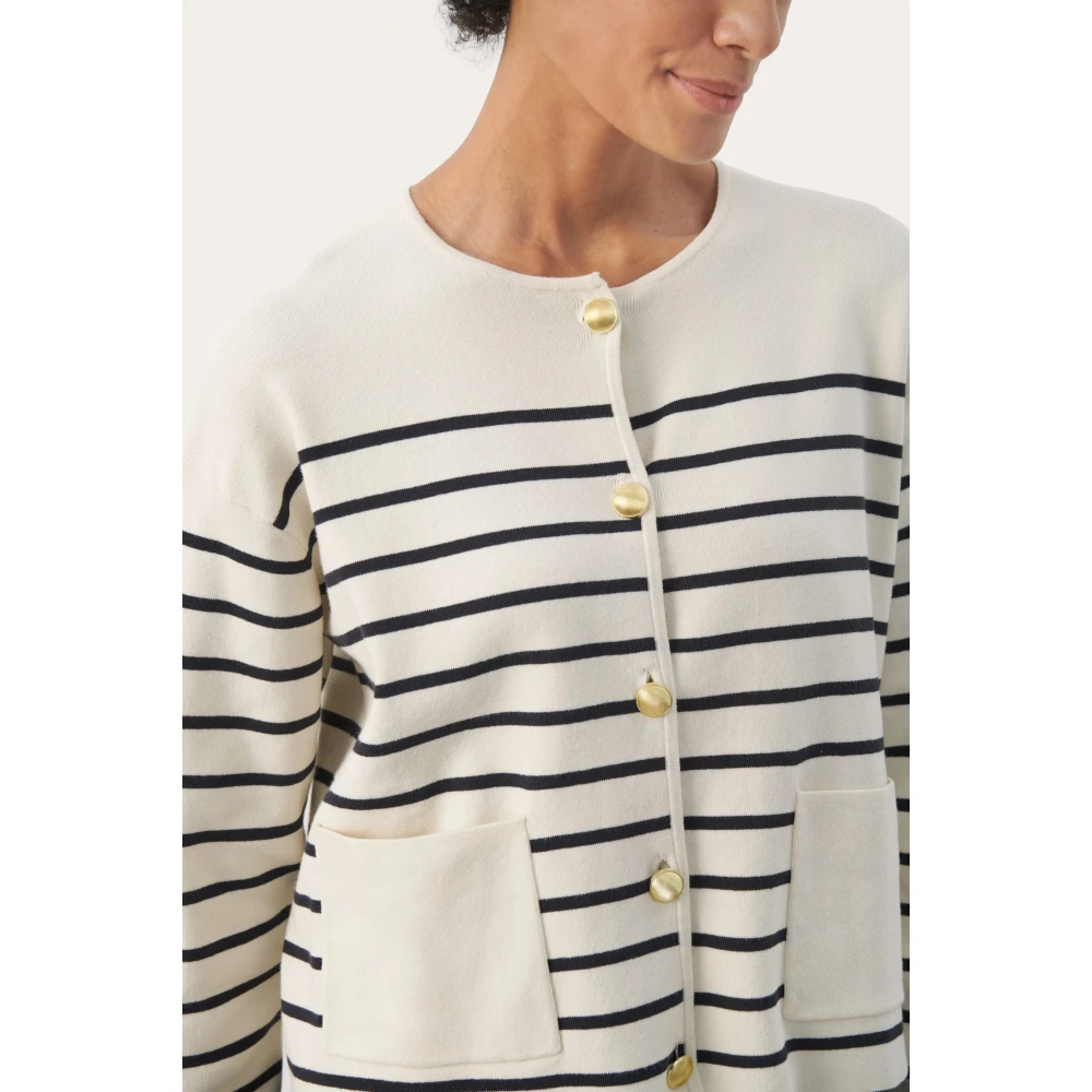 Part Two Gestreepte Vest Donkerblauw Multicolor Dames