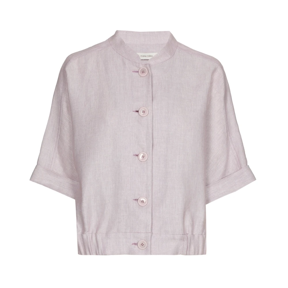 Marie Méro Lila Elegant Jas Katoen Linnen Purple Dames