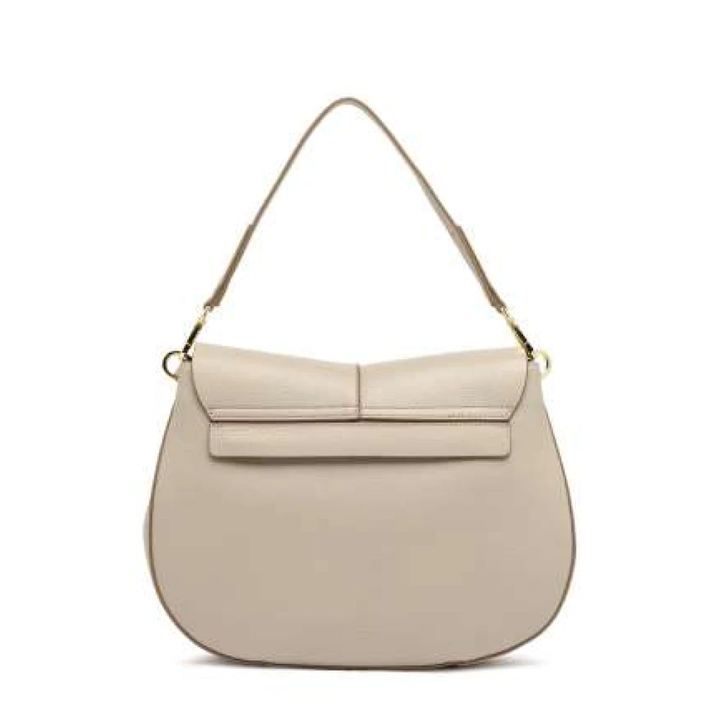 Gianni Chiarini Gestructureerde leren schoudertas Beige Dames