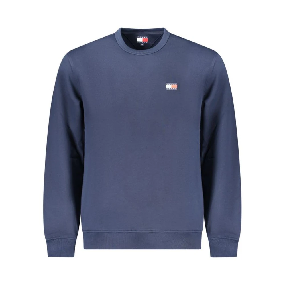 Tommy Hilfiger Men's Blue Sweatshirts, L, Crew Neck Jumper With Appliqued Logo