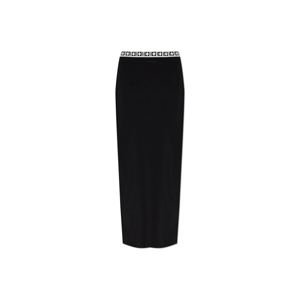 Versace Kvinno Svart Kjolar Dam, S, Kjol Med Slits Baktill