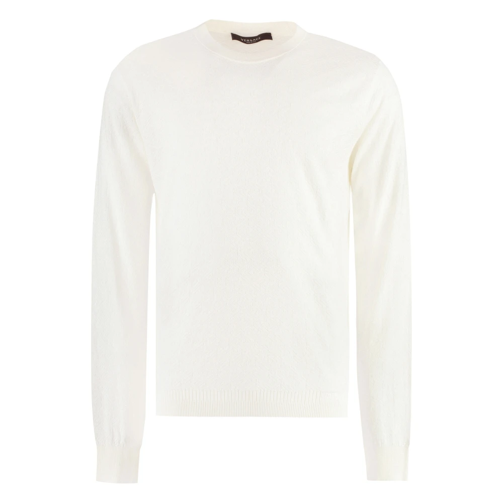 Versace Lange mouwen T-shirt van zijdeblend Beige Heren