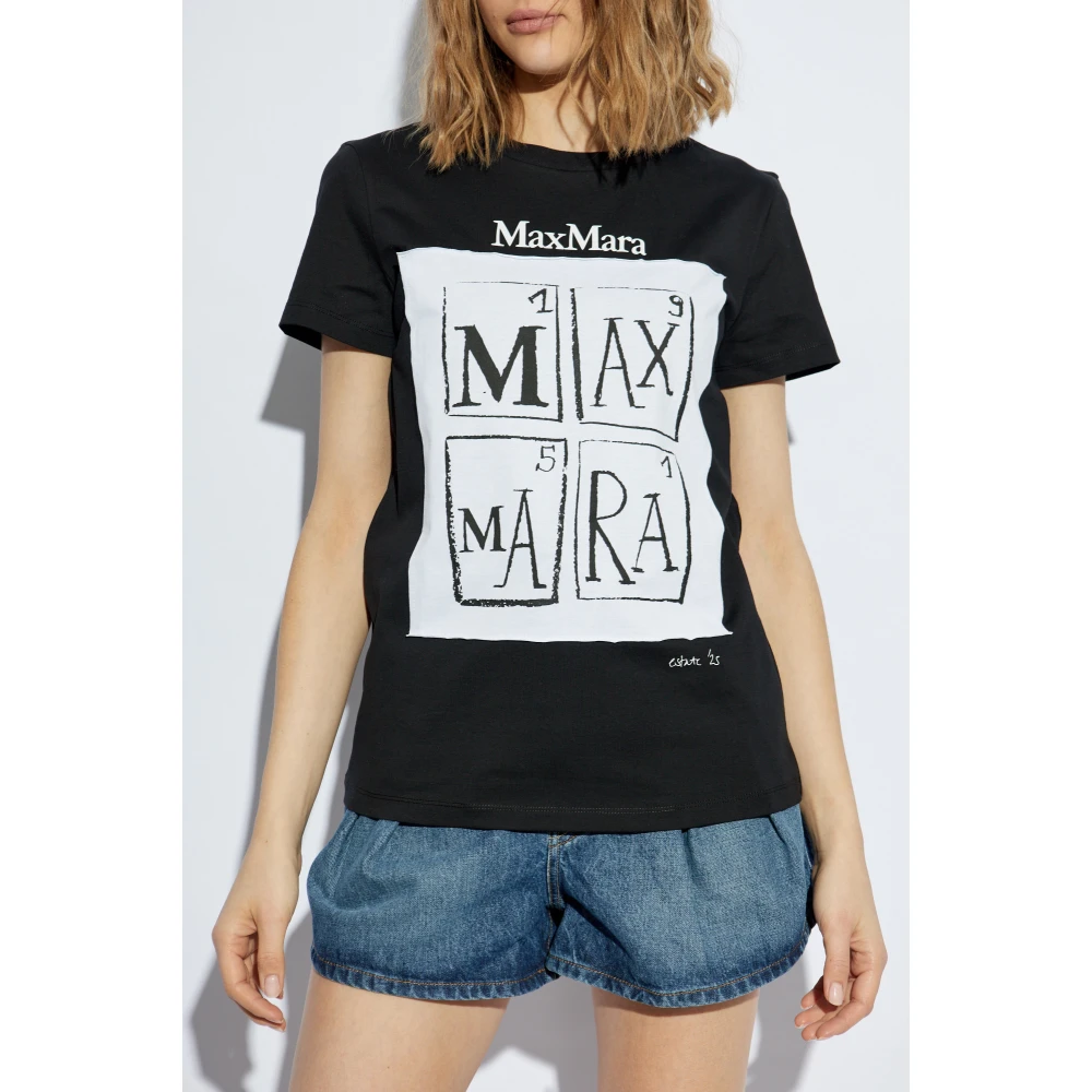 Max Mara T-shirt Colibri Black Dames