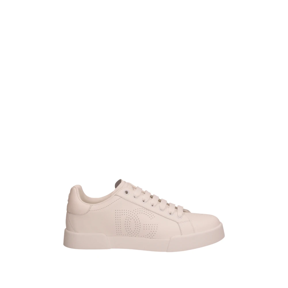 Dolce & Gabbana Women's Pink Vitello Nappa Low Top Sneakers