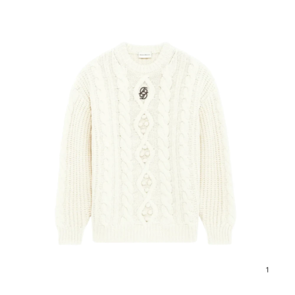 Drole De Monsieur White Round-Neck Knitwear, Male, S, Accessories