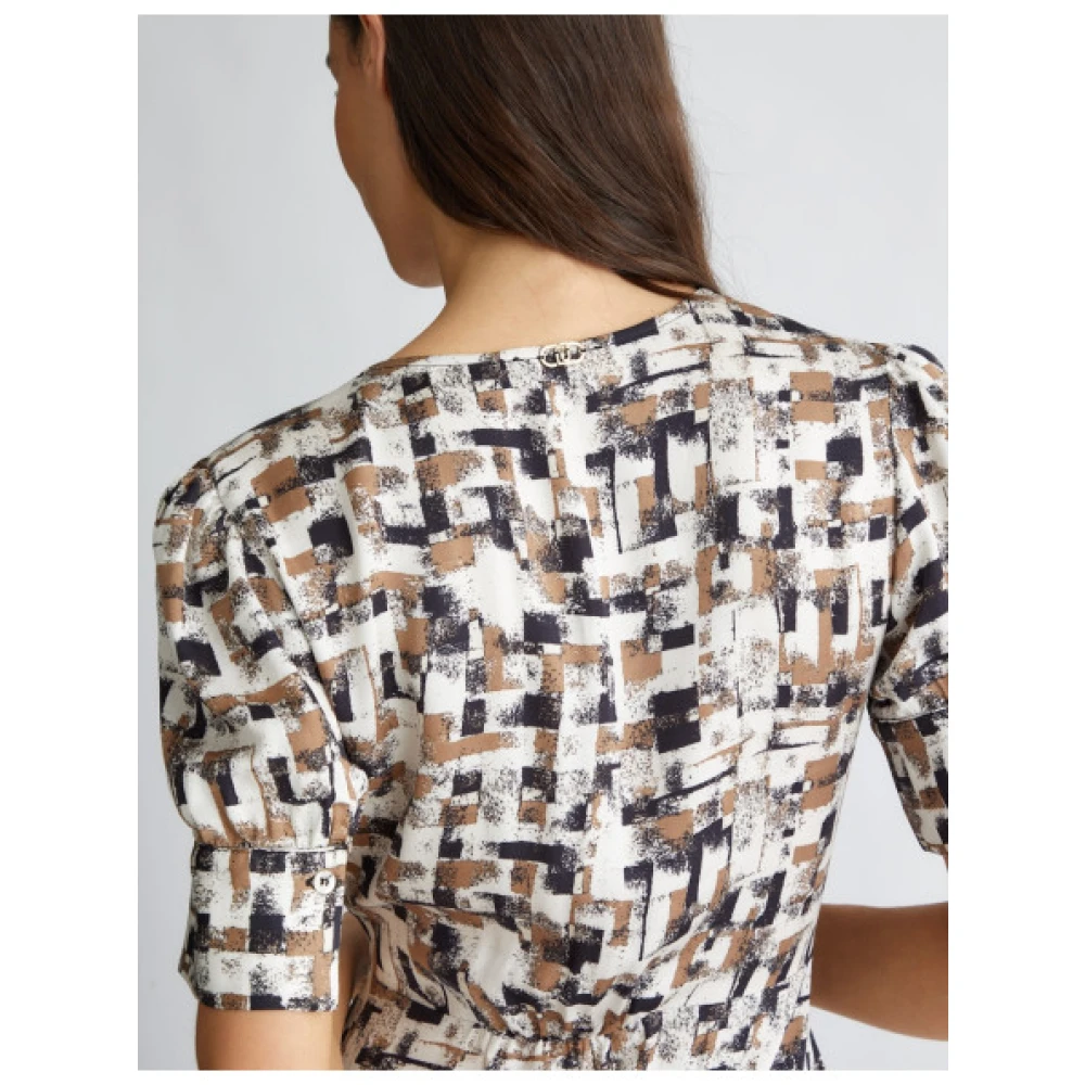 Liu Jo Korte viscose jurk met V-hals Multicolor Dames