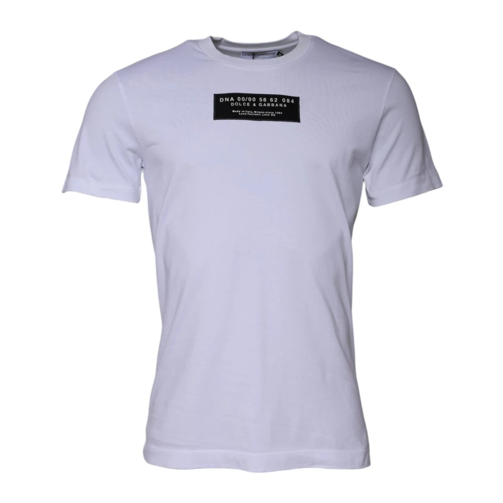Dolce & Gabbana Witte Katoenen Logo Applique T-shirt White Heren