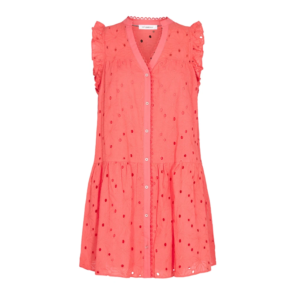 Co'Couture Anglaise Ss Jurk met Ruchedetails Multicolor Dames