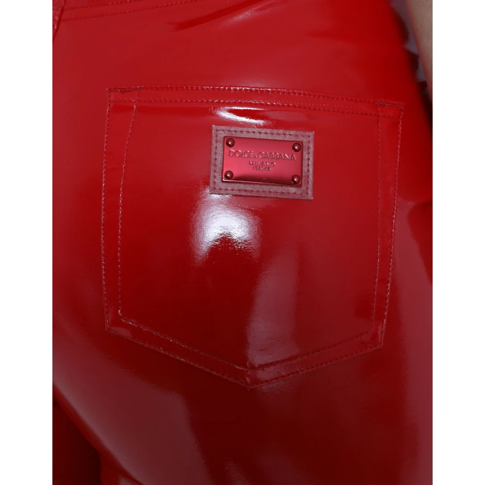 Dolce & Gabbana Rode High-Waist Skinny Broek Red Dames