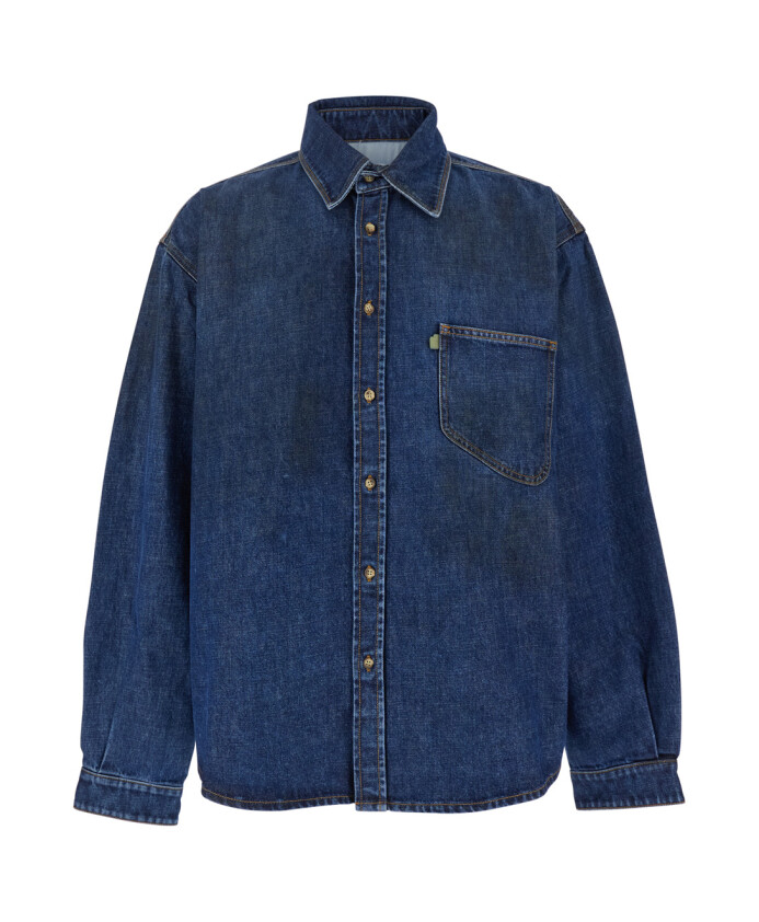 chemise-en-denim-bleu-avec-col-pointu