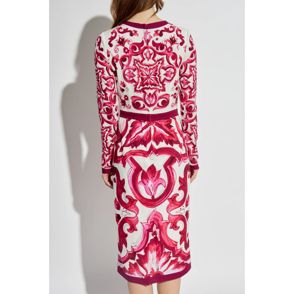 Dolce & Gabbana Jurk met Majocila patroon Pink Dames
