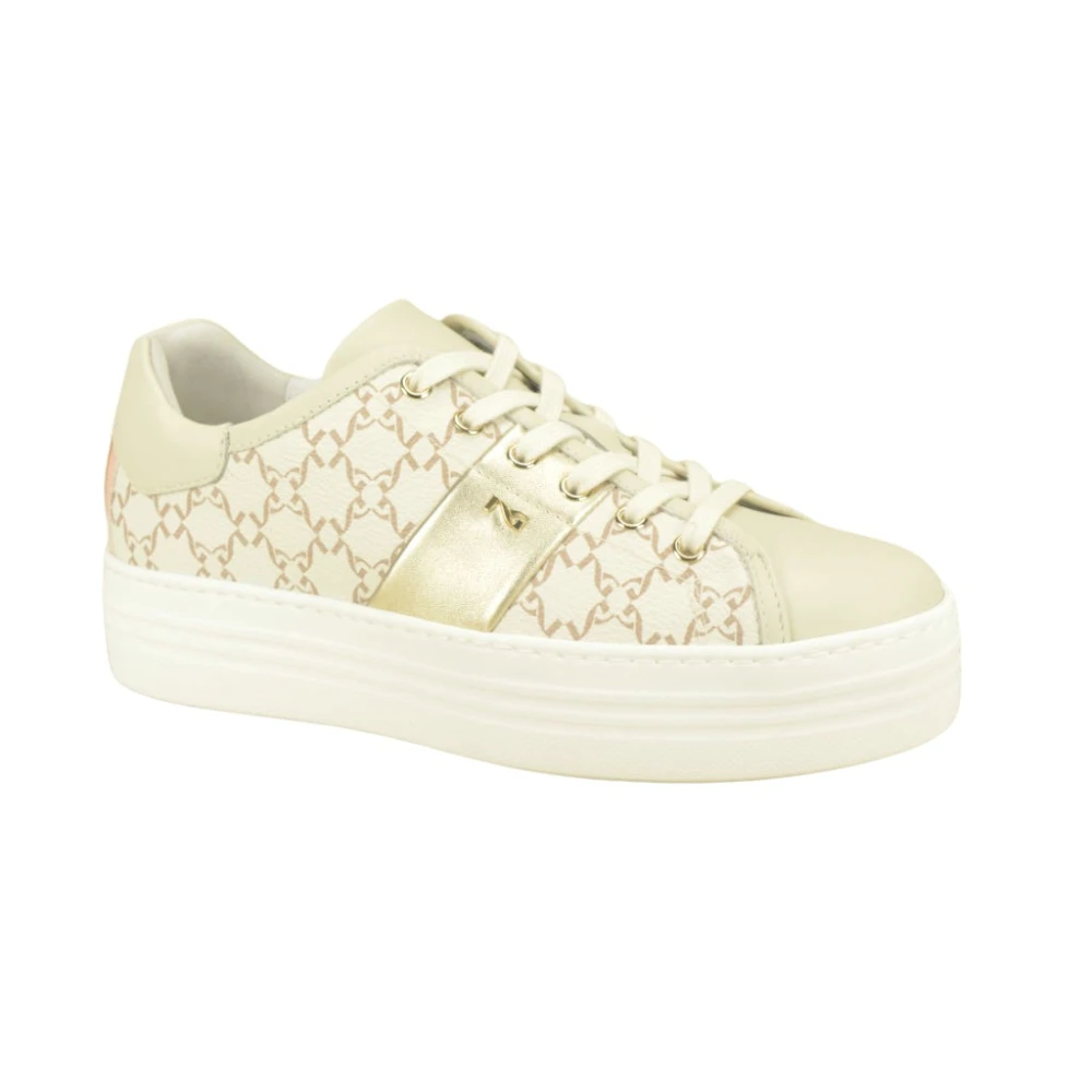 Nerogiardini Logoprint Sneaker Dames Schoenen Beige