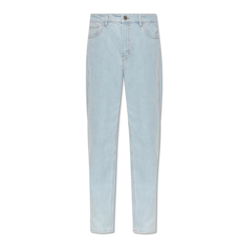 Gestuz Straight Leg Light Blue Washed Jeans Blue Dames