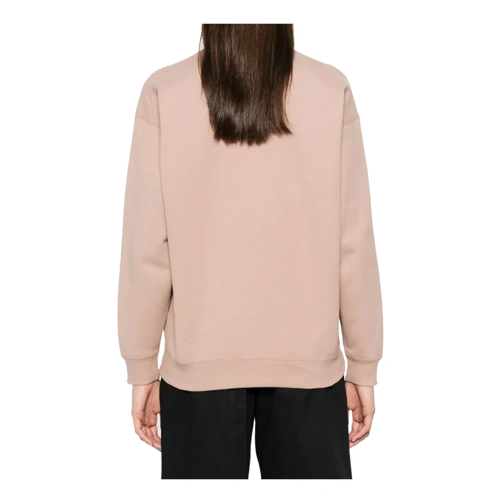 Saint Laurent Logo Katoenen Sweatshirt Vrouwen Pink Dames