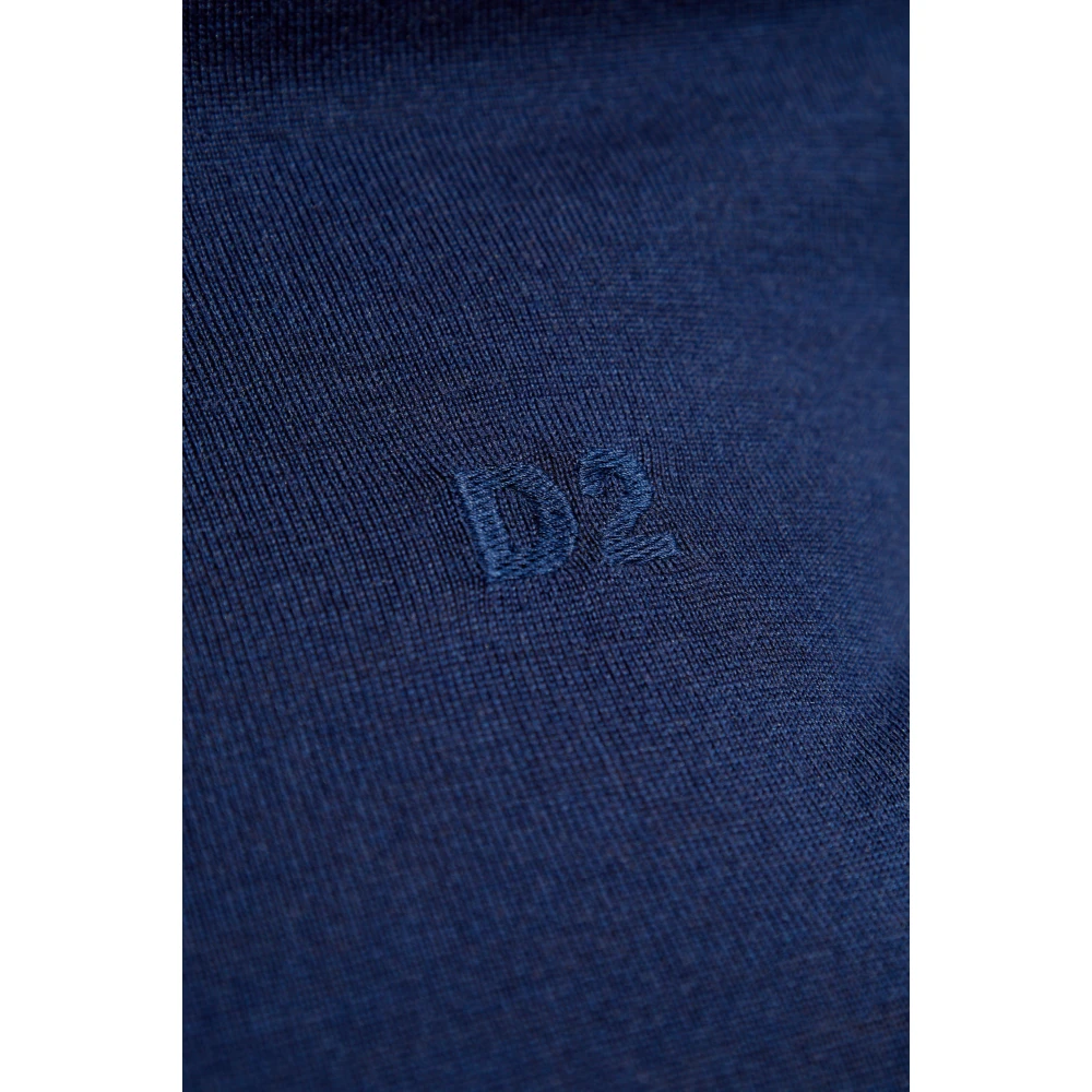 Dsquared2 Wollen top met geborduurd logo Blue Dames