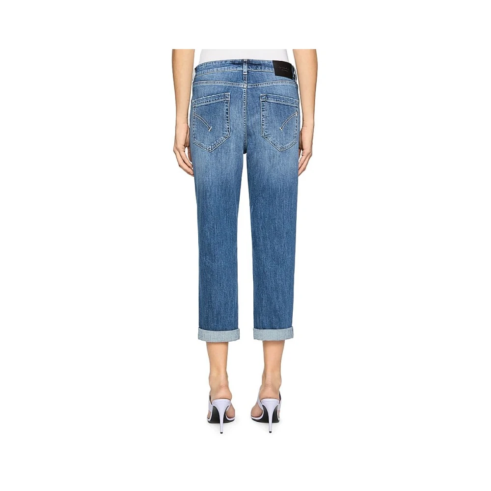 Dondup Losse Fit Denim Jeans Medium Wassing Blue Dames