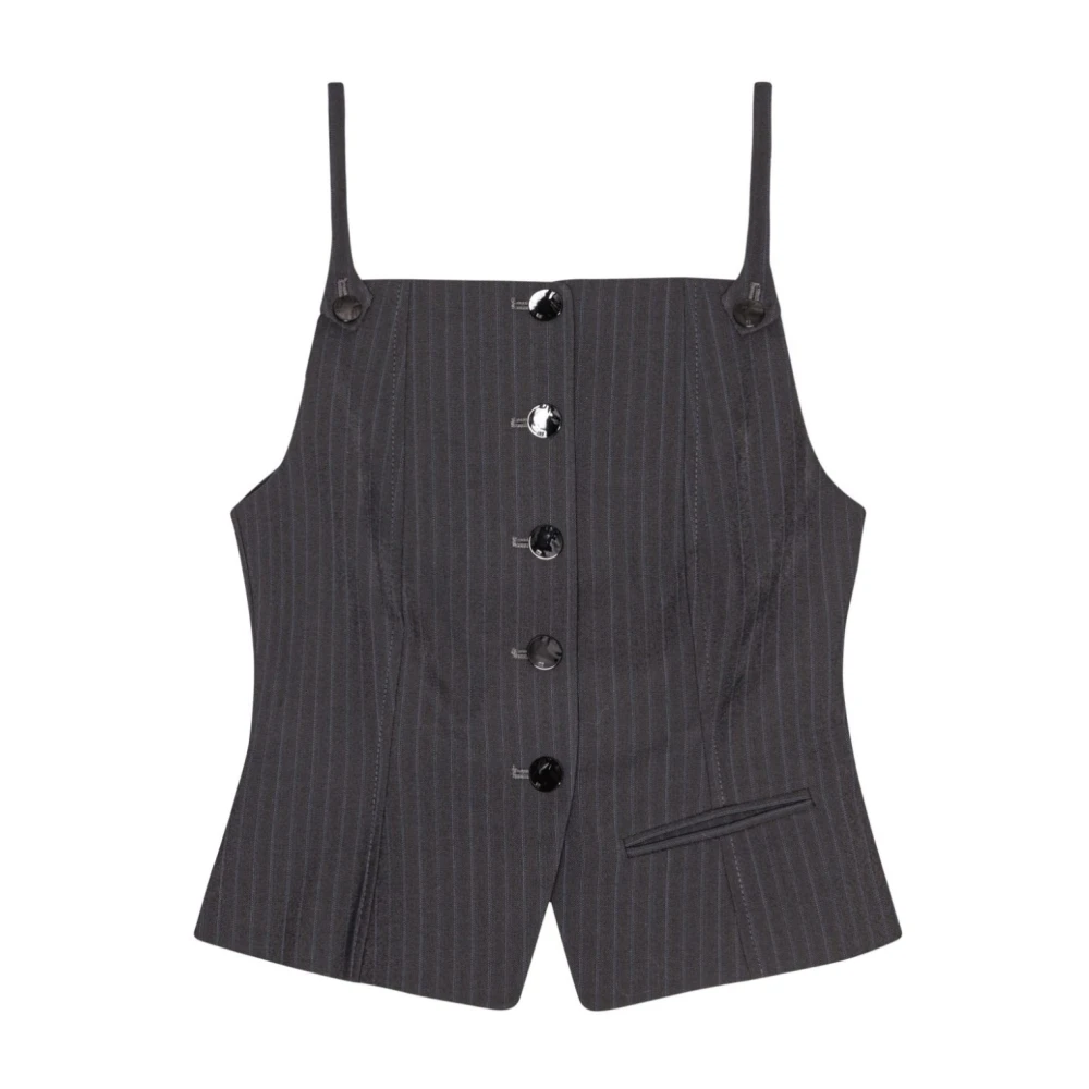 Ganni Stijlvolle Vest Top Overall Suiting Gray Dames