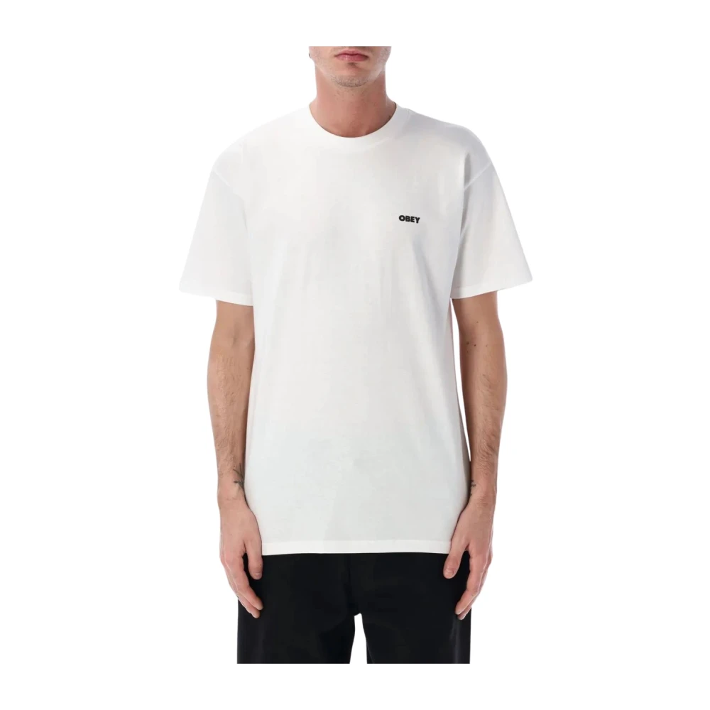 Obey Men's White T-Shirts, L, Always Watching Tee