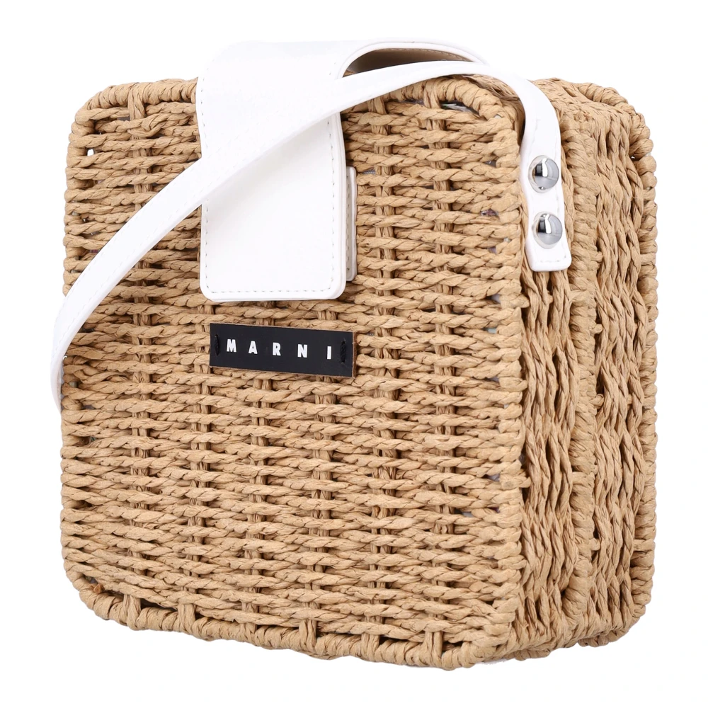 Marni Raffia Picknick Crossbody Tas Beige Dames