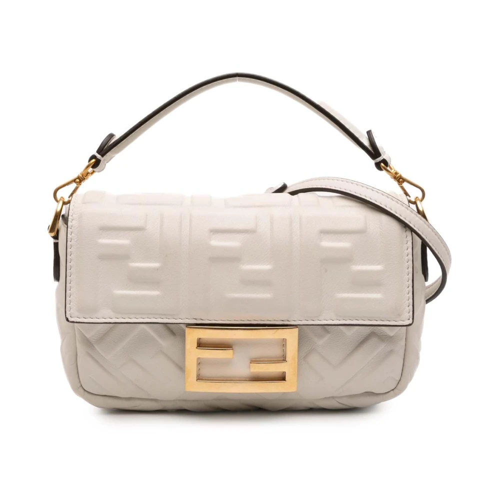Fendi Vintage Women's White Pre-Owned Leather Handbag