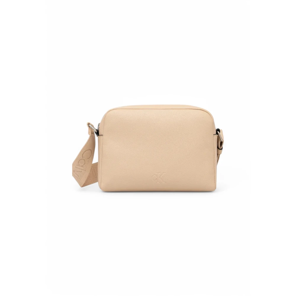 Calvin Klein Jeans Stijlvolle Ritszak met Zakken Beige Dames