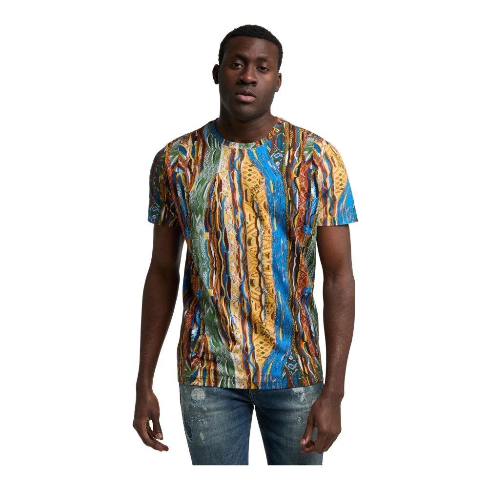 carlo colucci De Bellis Bedrukt T-Shirt Blue Heren