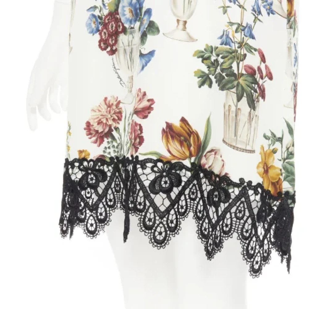 Dolce & Gabbana Pre-owned Silk dresses Beige Dames