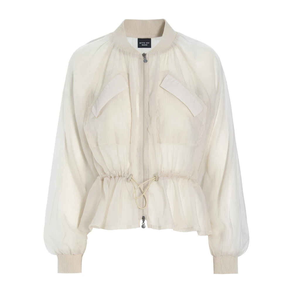 Bitte Kai Rand Transparante Sukasu Blouse Ivory Elegant Stijl Beige Dames