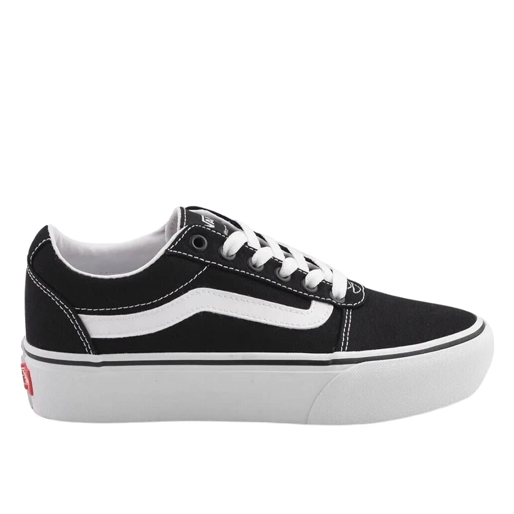 Vans Plattform Canvas Skor Svart/Vit Black, Dam