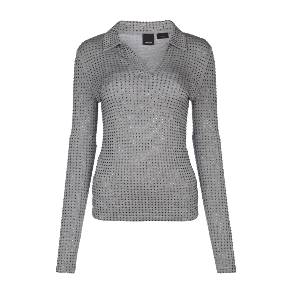 Pinko Klassieke Polo Shirt voor Mannen Gray Dames