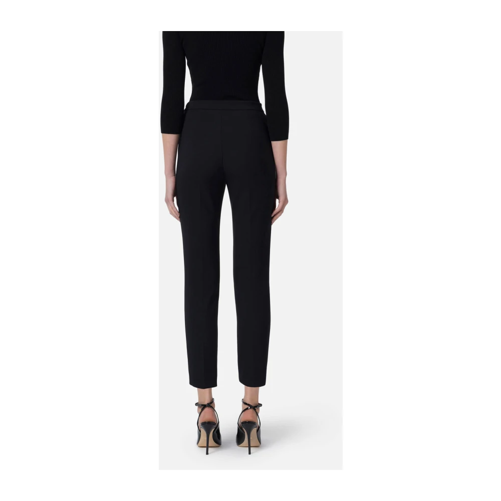 Elisabetta Franchi Zwarte Slim Fit Stretch Broek Black Dames