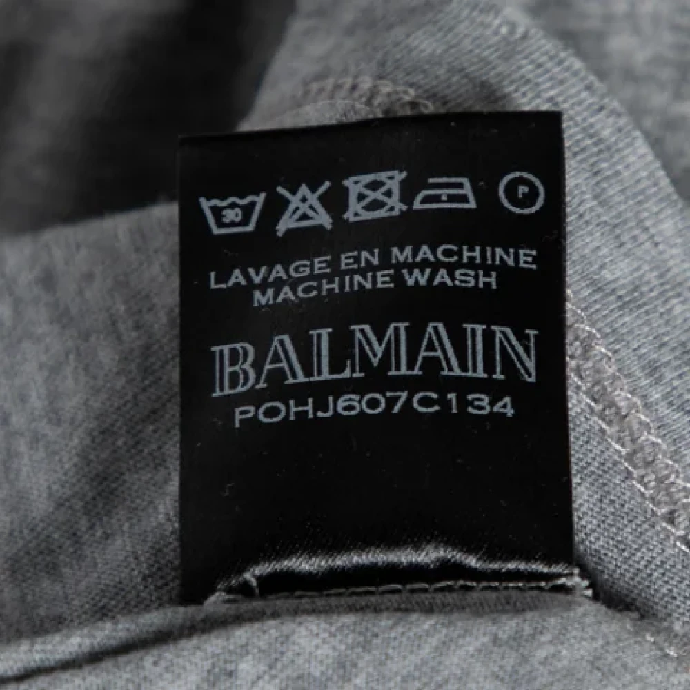 Balmain Pre-owned Cotton tops Gray Dames