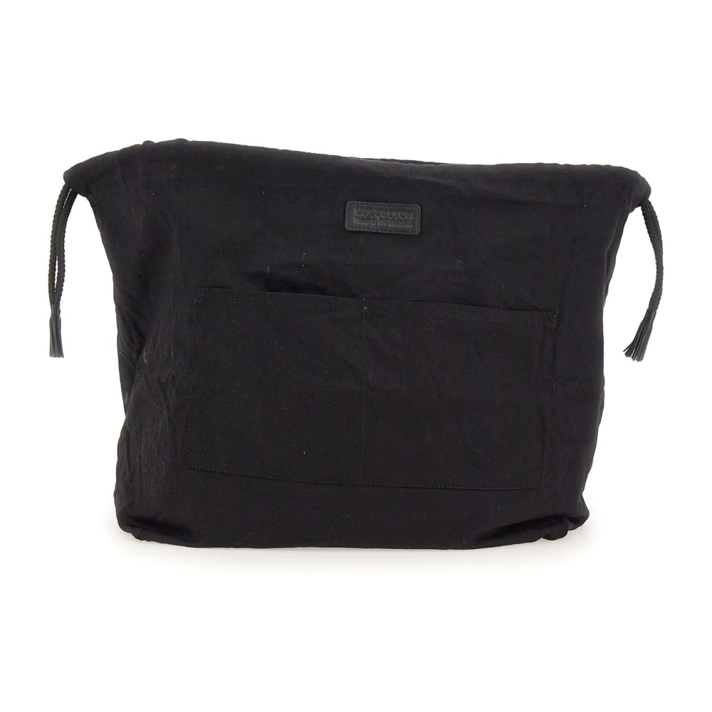 Dragon Diffusion Zwarte Katoenen Stofzak Clutch met Trekkoordsluiting Black Dames