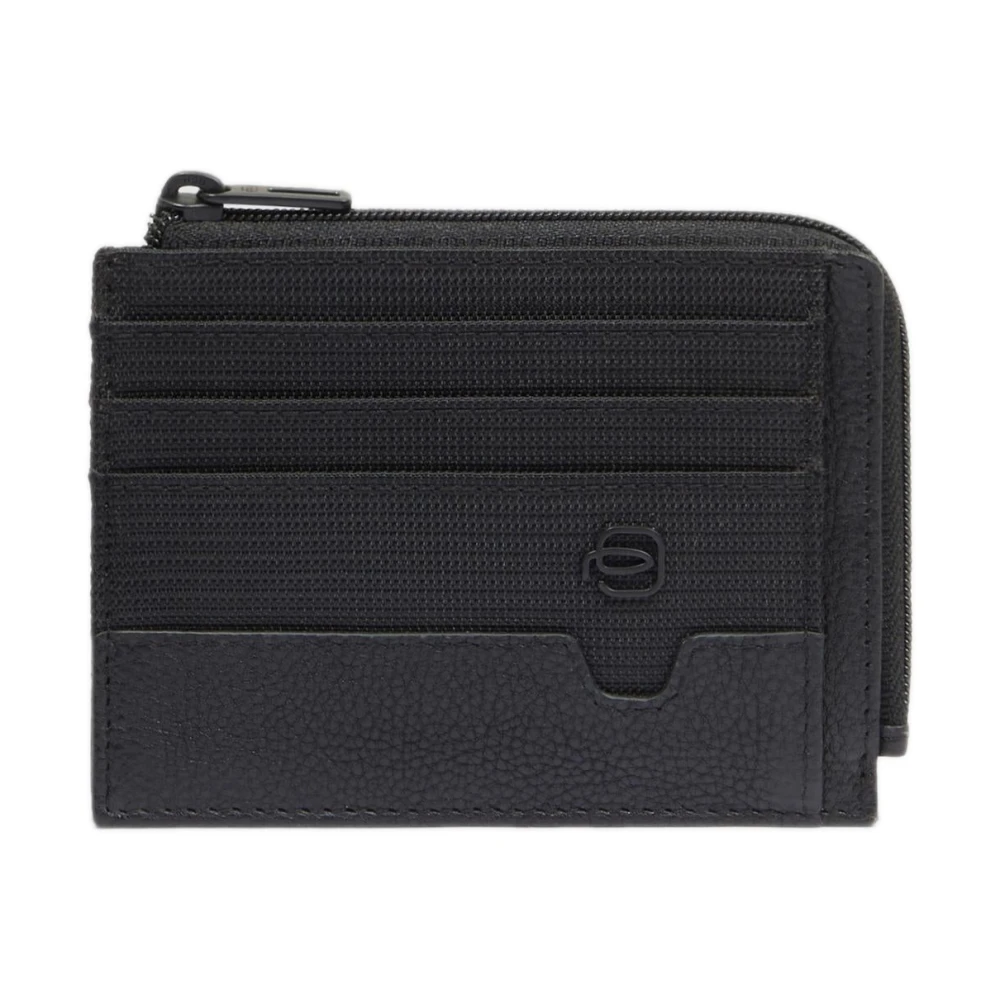 Piquadro Homme Noir Accessoires, Taille: One Size Porte-Monnaie Zippé Avec Porte-Documents