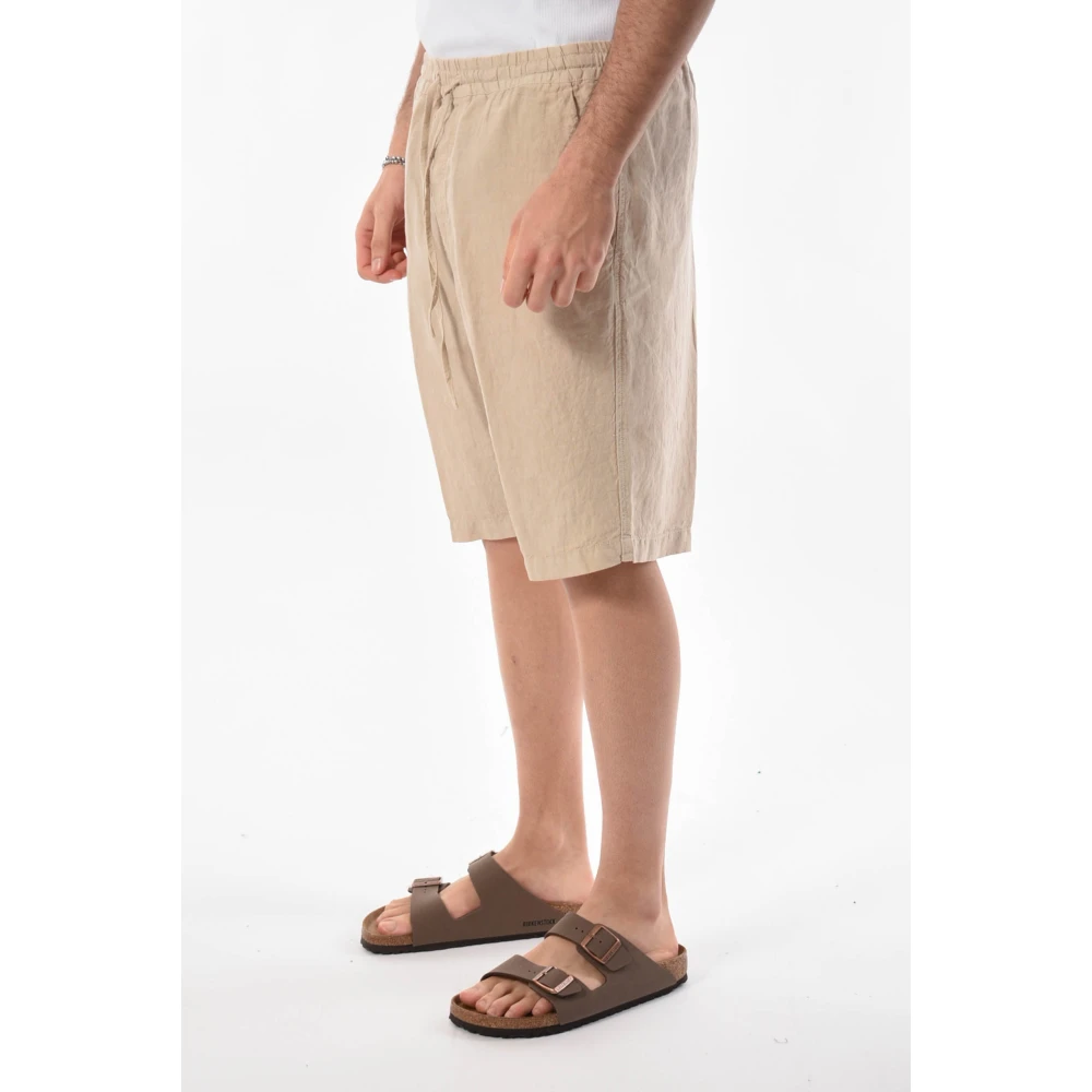 120% lino Casual Linen Shorts Beige Heren